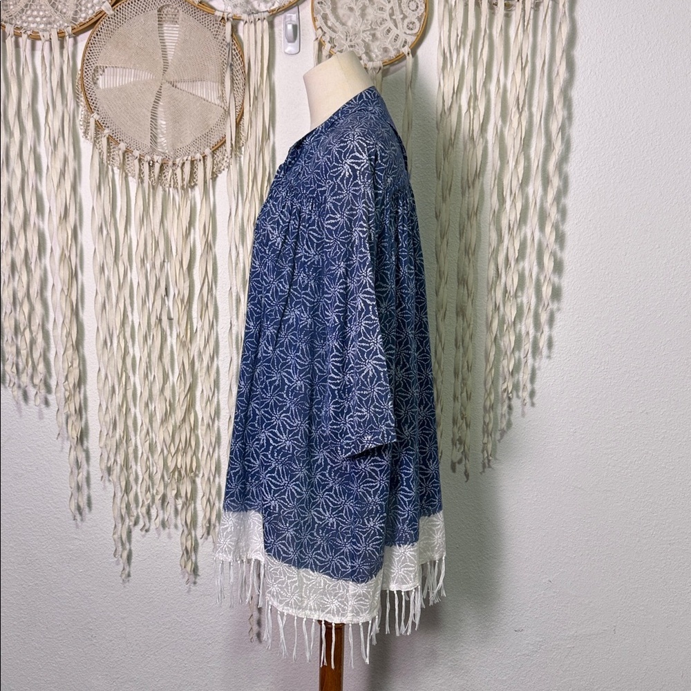 Roberta Roller Rabbit Blue Tassel Accent Cover Up Mini Dress M - Picture 4 of 10
